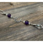 Moon and Star Rear View Mirror Accessories,Crystal Amethyst Stone Bead Car Decor Boho Witchy Suncatcher Healing Car Charm Hanging Ornaments for Women Men