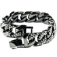 Mens Womens Cuban Link Bracelet Hip Hop Bracelet Gold Chain Bracelet Iced Out Curb Cuban 18k Gold Plated Bracelet With Clear Rhinestones (A-T-Black-8.74in)
