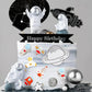 2 Pcs Astronaut Rocket Planet Fondant Silicone Molds Space-Themed Chocolate Candy Epoxy Resin Mold Cute Soap Kitchen Baking Tools for Sugarcraft Cake Decorating