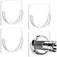 4 Pack Shower Rod Holder Adhesive No Drilling Transparent Shower Rod Holder Invisible Wall Mount Holder For Tension Rods Shower Curtain Rod Holders For Wall (Rod Not Included)