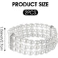Pearl Cuff Bracelet 2pcs 1920s Imitation Pearl Bracelet Multi-Layered Elastic Bangle 3 Rows Faux Pearls Accent Off White Stretch Wrist Bracelet Vintage Pearl Bracelets For Women Bridal Wedding Jewelry