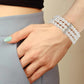 Pearl Cuff Bracelet 2pcs 1920s Imitation Pearl Bracelet Multi-Layered Elastic Bangle 3 Rows Faux Pearls Accent Off White Stretch Wrist Bracelet Vintage Pearl Bracelets For Women Bridal Wedding Jewelry