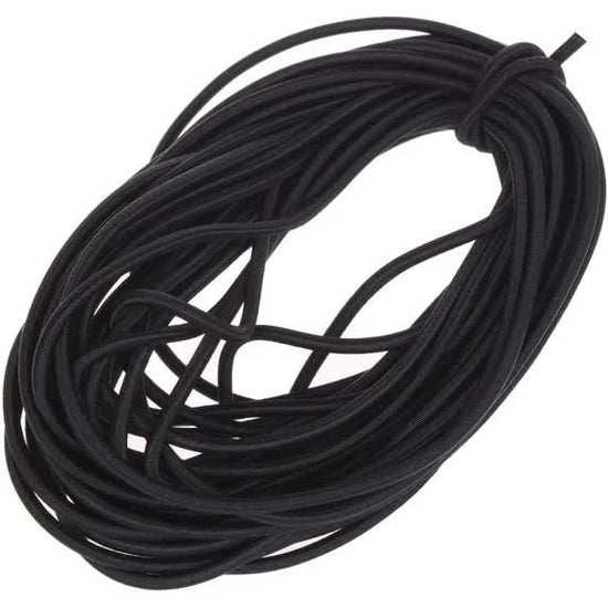 1/8-Inch (3mm) Black Heavy Stretch Round String Elastic Cord (Cut of 10 Yards)