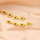 Boho Flower Dangle Earrings for Women,Chic White Yellow Drop Flower Statement Earrings Tropical Beach Jewelry