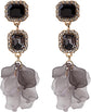 Vintage Acrylic Black Rose Petal Earrings for Women,Dangle Exaggerated Flower Earrings Statement Floral Tassel Earrings Valentine&