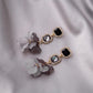 Vintage Acrylic Black Rose Petal Earrings for Women,Dangle Exaggerated Flower Earrings Statement Floral Tassel Earrings Valentine&