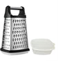 9" Box Cheese Grater With Container, Heavy Duty Cheese Graters Handheld 4-Sided Stainless Steel, Food Shredder for Parmesan Cheese, Vegetables, Ginger, Potatoes