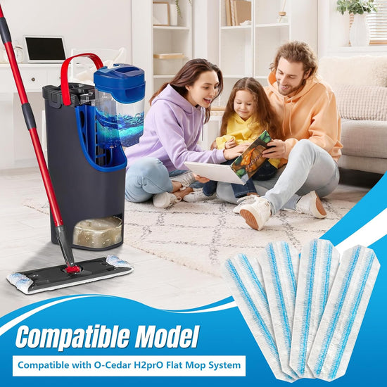 4-Pack Replacement Mop Pads for O-Cedar H2pro Flat Mop System & Vileda | O&