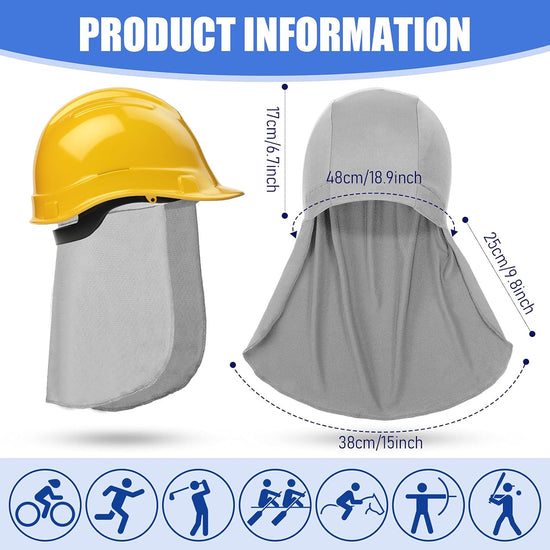 Helmet Liner with Neck Mask, Cooling Skull Cap Sweat Wicking Cap with Tail Sun Cycling Running Neck Protection Hat