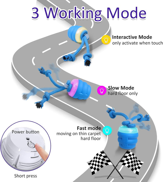 Interactive Dog Toys with Motion Activated, Squeaky Dog Toy Active Rolling Ball Wicked Ball for Daily Training  BLUE