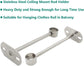 2 Pack Ceiling Mount Bracket, Stainless Steel Wardrobe Pipe Bracket Rod Holder Ceiling Holder,  Shower Curtain Closet Wardrobe Rod Lever Support Holder Pipe Flange Socket (25x250mm/1x10&