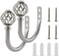2 Pack Curtain Holdbacks, U Shaped Wall Mounted Curtain Tieback Hooks Drapery Tiebacks Decorative Curtain Hooks Window Treatment Holdbacks Hardware for Home Decor (Silver)