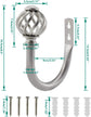 2 Pack Curtain Holdbacks, U Shaped Wall Mounted Curtain Tieback Hooks Drapery Tiebacks Decorative Curtain Hooks Window Treatment Holdbacks Hardware for Home Decor (Silver)