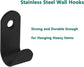 Stainless Steel J Hook, Sturdy Heavy Duty Picture Hanger,Wall Mounted Hook Hardware,Metal Mini J Hook,20PCS Coat Hooks with Screws for Wall Picture Frames (Black, 35 * 16mm/1.37 * 0.62")