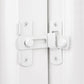4 Packs Flip Door Sliding Latches，White 90 Degree Stainless Steel Bar Gate Latches Safety Door Lock,Sliding Door Antique Lock Gate Latches Wine Cabinet Carbon Steel Closet Door Latches  White    White