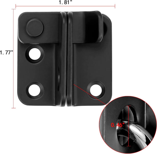 2 Packs Flip Latches，1.81” x 1.77”Black Stainless Steel Thickened Heavy Duty Hasp barn gate flip Door Latch Bi-fold Door Lock,Sliding Door Antique Lock Wine Cabinet Closet Door Latches  Small_Black_2