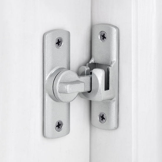 Silvery Barn Door Latches,90/180 Degree Gate Lock,Aluminum Alloy Right Angle Door Lock Latch,Flip Gate Latches Hardware,Door Security Sliding Door Latch Lock fo Cabinets,Barn Door,Bathroom  Silvery