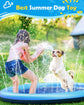 Splash Pad for Dogs & Kids - Anti-Slip Dog Pool for Large Dogs, 0.58 mm Thickened Durable Outdoor Water Play Mat, Summer Sprinkler Toy for Backyard (67in, Blue)
