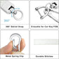 Leather Wristlet Keychain,Car Key Chain Wrist Keychain with 3 Key Ring and Anti-Lost D Ring (White Silver)