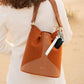 Leather Wristlet Keychain,Car Key Chain Wrist Keychain with 3 Key Ring and Anti-Lost D Ring (White Silver)