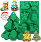Christmas Silicone Molds, 12 Cavities Christmas Chocolate Mold Deep, 3D Christmas Trees Christmas Stockings Gingerbread Man Silicone Molds for Baking Chocolate Candy Cake Jelly Cookie Green  Green