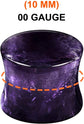 Organic Stone Amethyst Double Flared Saddle Ear Gauge Double Flare plugs Stretcher Lobe Earring Piercing Jewelry Choose Sizes  2pcs-00g (10mm)-Stone    2pcs-00g (10mm)-Stone