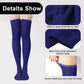 1 Pair Thigh High Socks, Cotton Soft Knee High Long Stockings Leg Warmers for Women Girls Christmas Cosplay (Royal Blue), 23.6inch