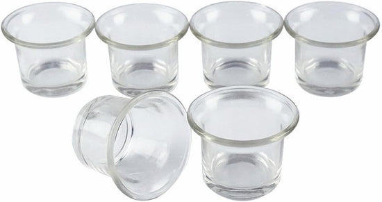 Clear Chunky Glass Lip Votive Candle Holders Tealight Votive Cups for Wedding Proposal, Spa, Aromatherapy, Meditation, 6 Counts by Shxstore Clear