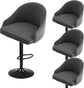 Bar Stool Slipcovers, Swivel Chair Covers with Back, Stretch Counter Bar Stool Covers for Armchair, Kitchen Island Grey 4pcs