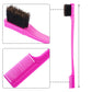 10 Pcs Edge Brush 2-in-1 Double Sided Hair Edges Brushes and Combs Combo Pack, Smooth Grooming and Edge Control (Rose and Black) Rose and Black