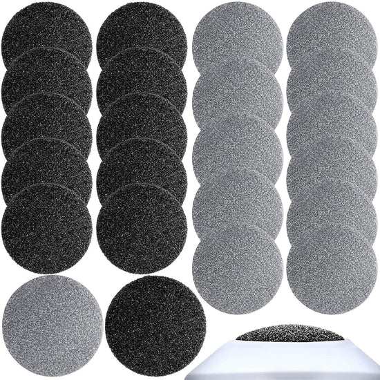 20 Pieces Regular Coarse Replacement Pads for Portable Electric Foot Grinder Foot File Refills Vacuum Adsorption Electric Callus Remover Hard Skin Grind Head for Cracked Heels Dead Skin (Black, Gray)