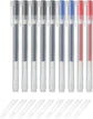 Gel Ink Ballpoint Pens 0.38mm Set of 9 Pack (5 Black 2 Blue 2 Red) Red-2