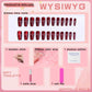 Red Press on Nails Coffin Shape Fake Nails Long False Nails with Cat Eye Design Glitter Glue on Nails for Women 24PCS 522 red 0.04 Fl Oz (Pack of 24)