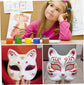 Cat Mask, Cat Mask 15 pcs Half Fox Mask White Therian Mask Diy Paintable Blank Mask for Holloween, Masquerade Party, Cosplay