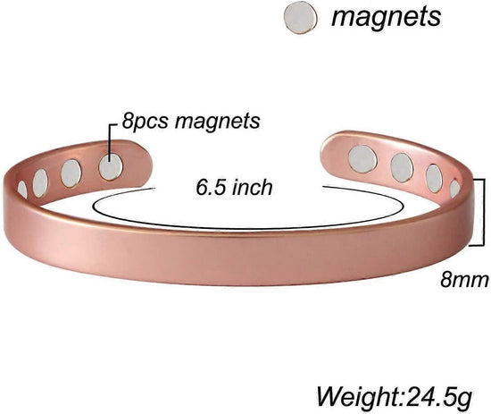 PIAO Copper Magnetic Bracelet for Men and Women, Relieves Arthritis, Carpal Tunnel Syndrome and Joint Pain. Copper Magnetic Bracelet for Men and Women 8pcs Magnets
