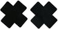 10-pack Disposable X, Plus Sign, Cross Self-Adhesive Satin Nipple Cover Pasties Stickers Black Black Black