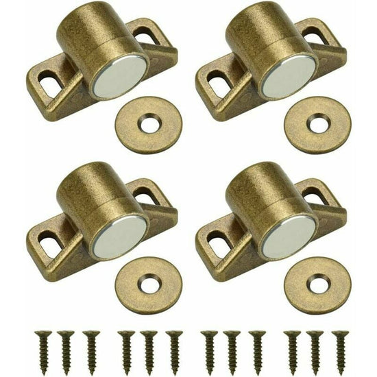 4 pcs magnets for cabinet doors, magnetic door lock, magnetic door closer with 4 washers and 12 screws, magnetic cabinet closure for furniture, wardrobe, cupboard