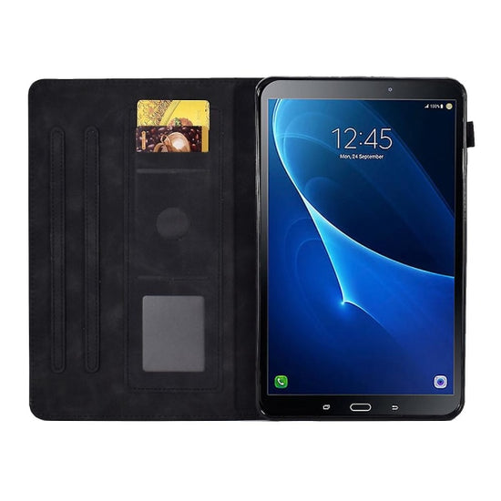 Compatible with Samsung Galaxy Tab A 10.1 2016 T580 T585 Shockproof Case Black Pu Leather Butterfly Floral Pattern Samsung
