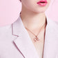 Barbie Necklace High Ponytail Girl Sterling Silver Hollowed Out Rose Red