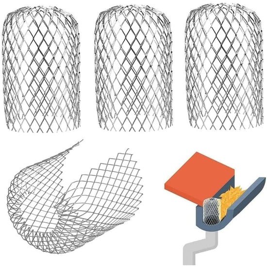 4-pack expandable metal gutter filter screens, leaf strainers, gutter and downspout guards - max