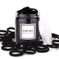 Black Hair Ties 50 pcs Seamless Cotton Ponytail Holders Elastic Bands for Thick Heavy Curly Hair Men Dark Women