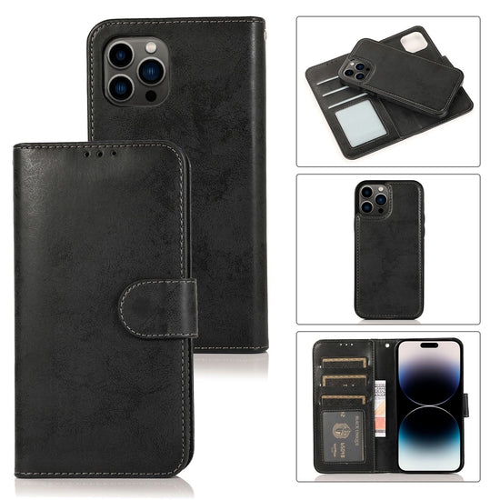 Compatible with Apple iPhone 16 Wallet Case Magnetic Black