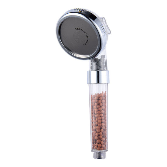 High-Pressure Adjustable Shower Head with Three-Speed Switch, Large White Transparent Design, Compatible with Bathroom and Home Use