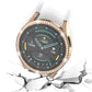 Diamond-Coated Rose Gold Case with PC Single Row Protection Compatible withSamsung Galaxy Watch 6 5 4 40mm