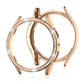 Diamond-Coated Rose Gold Case with PC Single Row Protection Compatible withSamsung Galaxy Watch 6 5 4 40mm