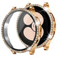 Stainless Steel Bracelet Compatible withSamsung Galaxy Watch 4 5 6 40mm 44mm Mesh Loop Bling Case Gold Set
