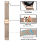 Stainless Steel Bracelet Compatible withSamsung Galaxy Watch 4 5 6 40mm 44mm Mesh Loop Bling Case Gold Set