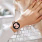 Stainless Steel Bracelet Compatible withSamsung Galaxy Watch 4 5 6 40mm 44mm Mesh Loop Bling Case Gold Set