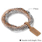 4 Pieces Set Faceted Glass Beads Stretch Bracelet Impacted Glass Beads Multicolor Elastic Beads Handmade E Bracelet Jewelry ASL70055A