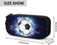 Blue sports pencil case with soccer motif, spacious and durable pencil case with zippers, soccer pencil case Soccer Blue Soccer Blue